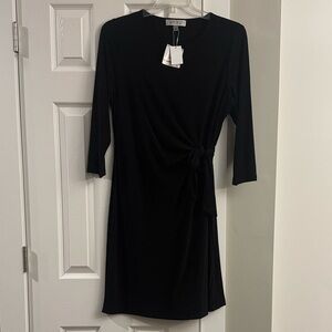 Kasper Elegant Black Long Sleeve Dress